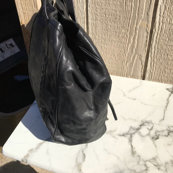 MARC JACOBS MOTO ALL LEATHER TOTE BAG PURSE BLACK - Picture 3 of 8